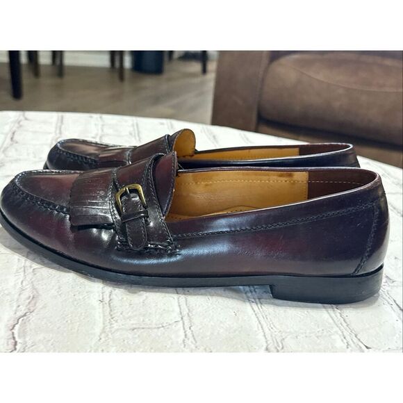 Cole Haan Men\'s 11.5 Kiltie Buckle Front Leather Loafers Burgundy Brown Classic main image 11
